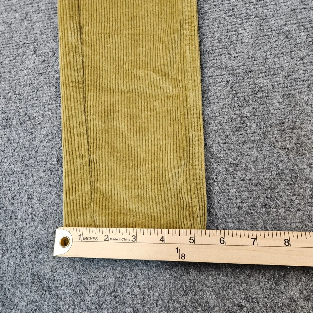 SERENEDE Mens Fitted Corduroy Pants 30 Mustard Yellow Gold Slim Stretch RN166138